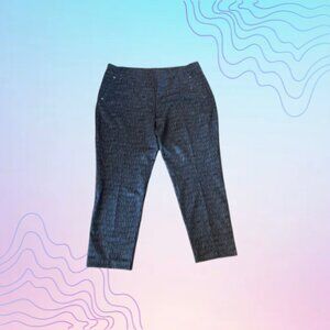 SUSAN GRAVER Slim Ankle Pants in Black Pattern